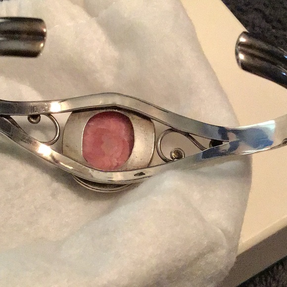 VINTAGE STERLING SILVER GEMSTONE π BRACELET! - Picture 3 of 7